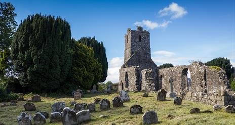 St Lurachs Old Church and graveyard again a blue sunny sky