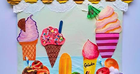 colourful image of ice cream cones