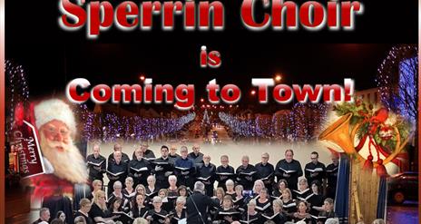 Image of the Sperrin choir with red writing above