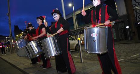 Samba band performing at last years Dungannon Halloween Event