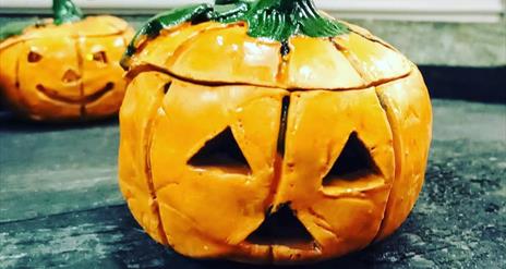 Ceramic orange pumpkin