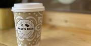 Coffee cup with Pauls ices in writing