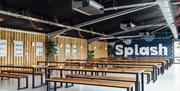 Indoor seating area of Splash