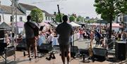 Band on stage at Cookstown Continental Market