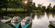 Boats in the sunset at Dungannon park lake
