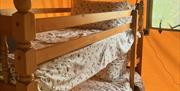 Bunkbeds with floral covers