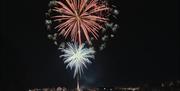 Pink and white fireworks