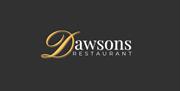 Grey image with Dawsons restaurant written in white writing