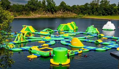 Large inflatable outdoor waterpark