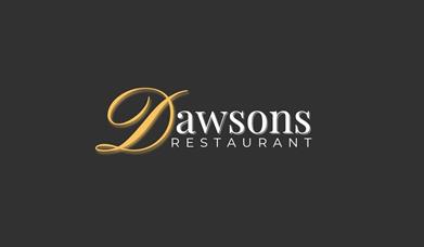 Grey image with Dawsons restaurant written in white writing