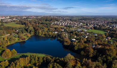 Aerial view of Dungannon park lake