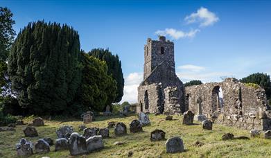 St Lurachs Old Church and graveyard again a blue sunny sky