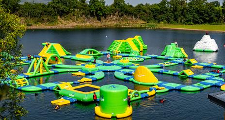 Large inflatable outdoor waterpark