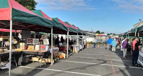 Market stalls in a carpark at the Tyrone Farmers market.