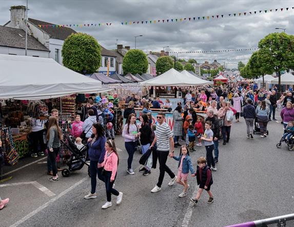 Image of a crowd at the Continental Market in Cookstown