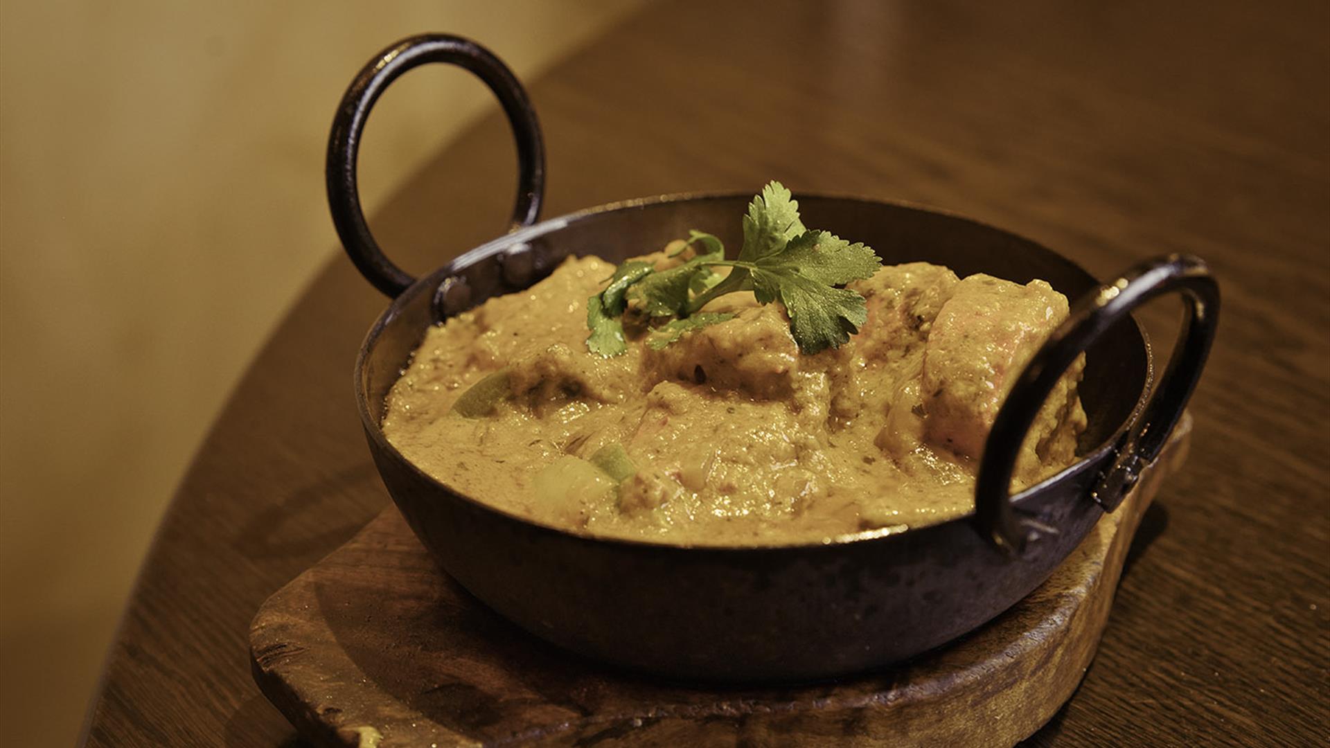 A bowl of Indian chicken korma