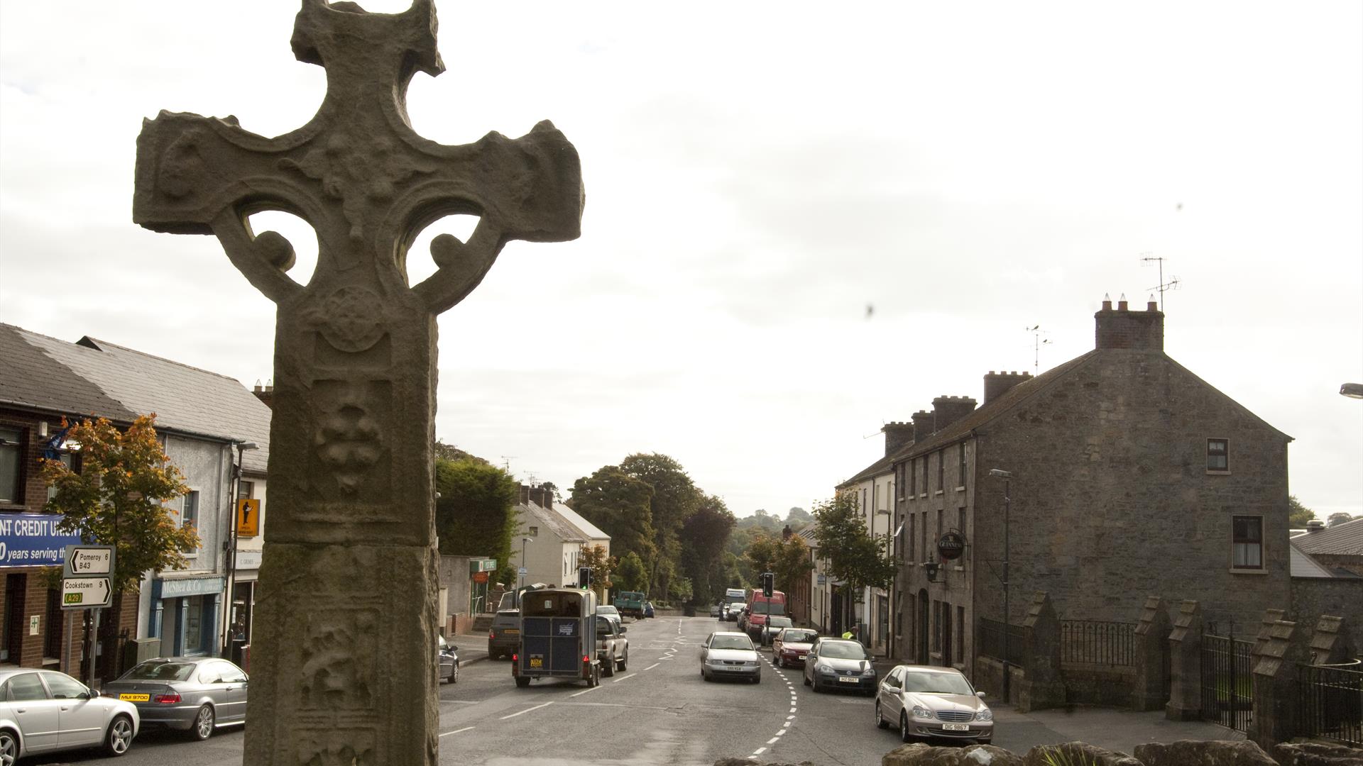 Image of Donaghmore High Cross and the town