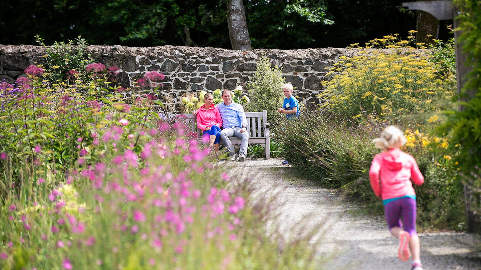 Couple sitting in Maghera Walled Garden