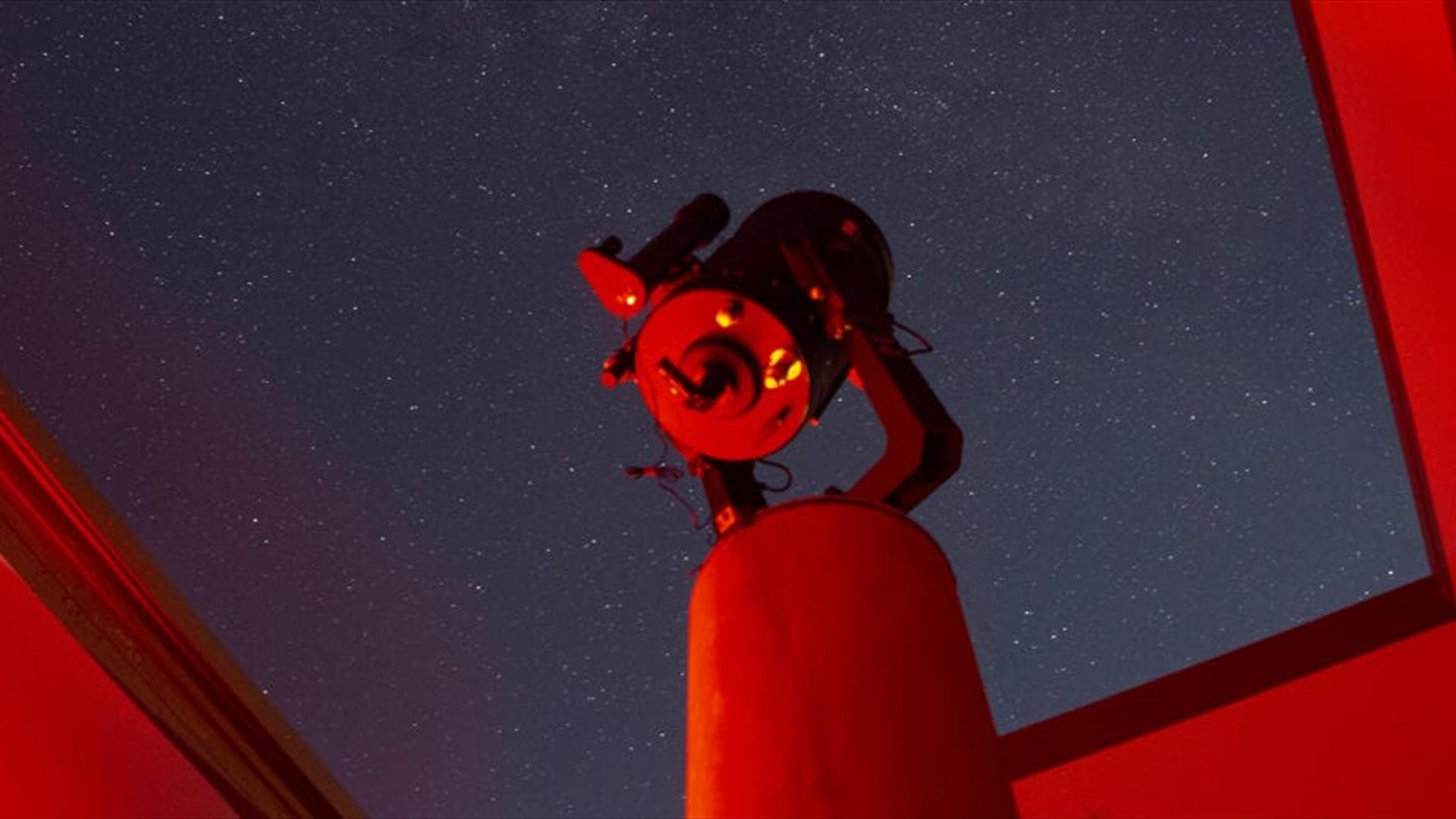 Telescope pointing through the observatory roof