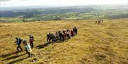 A group of hill walkers on Slieve Gallion