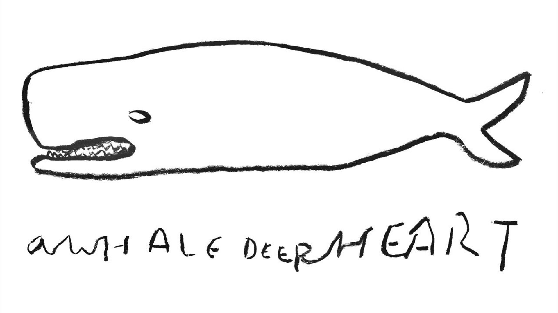 An illustration of a whale with the words a whale deep heart underneath