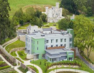 Aerial view of Killeavy Castle estate