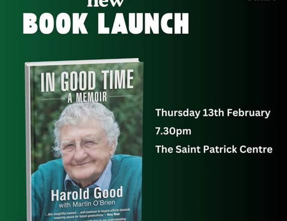 Rev Harold Book Launch Poster on the 13 February St Patrick Centre Downpatrick