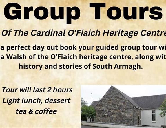 Poster for Group Tours of Cardinal O'Fiaich Heritage Centre