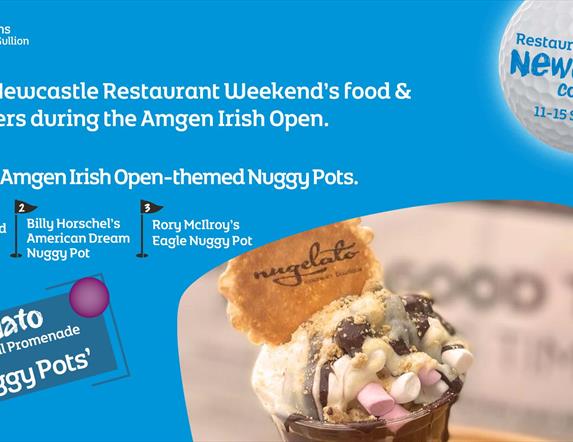 Indulge in Amgen Irish Open-themed Nuggy Pots. Exclusive Amgen Irish Open themed offer available only in Newcastle.