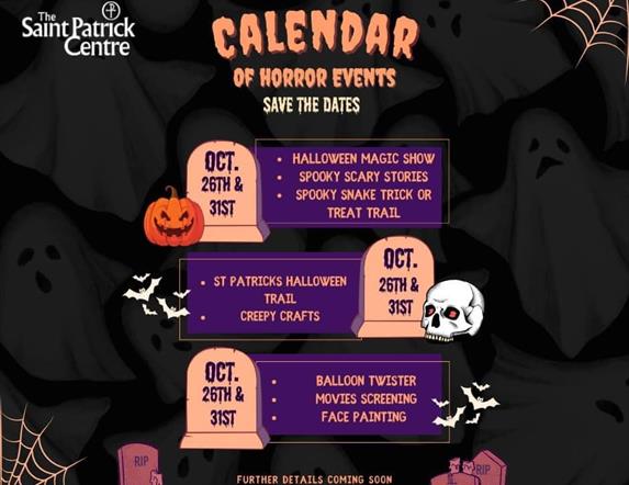 Graphic of Halloween Event schedule