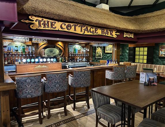 View of The Cottage Bar in Burrendale Hotel, Country Club and Spa, Newcastle, County Down, Northern Ireland.