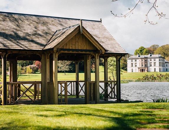 Picture of Montalto House, Montalto Lake and Boathouse all within Montalto Estate in Ballynahinch.