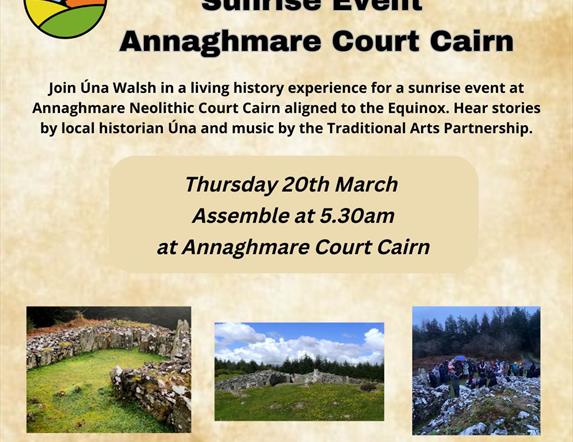 Poster for Spring Equinox Sunrise Event Annaghmare Court Cairn