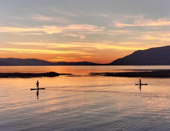 Enjoying the best sunset in the country out on the water