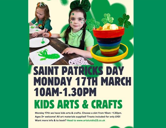 Kids Saint Patrick's day arts and crafts at art studio 23 Newry