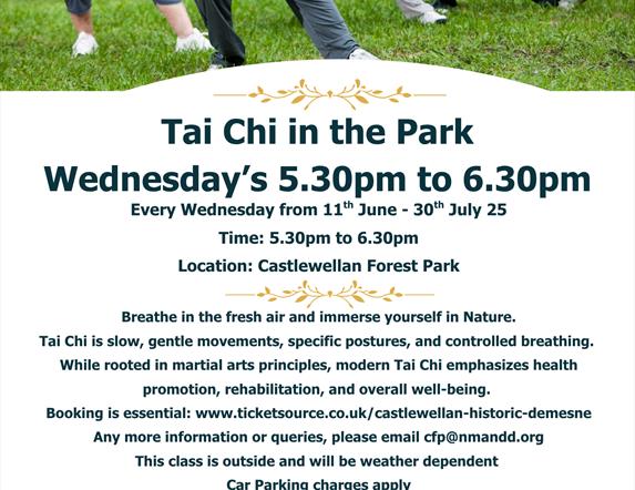 Photo of poster promoting Tai Chi in the Park