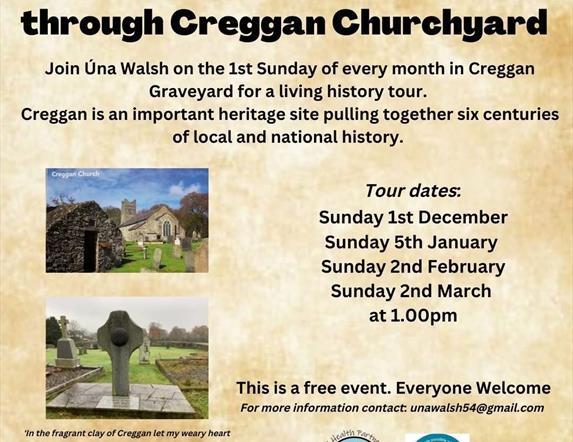 Poster for Guided Walk through Creggan Churchyard