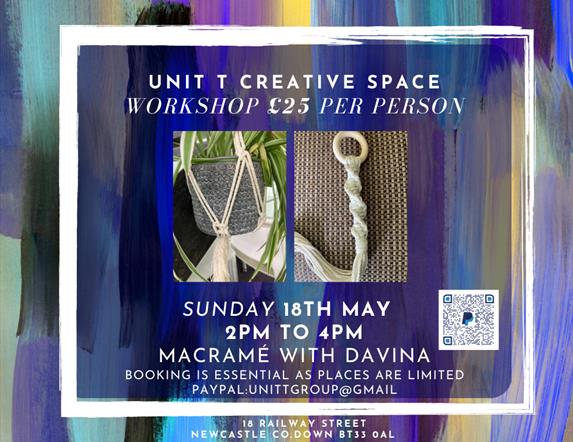 flyer of details of macrame workshop