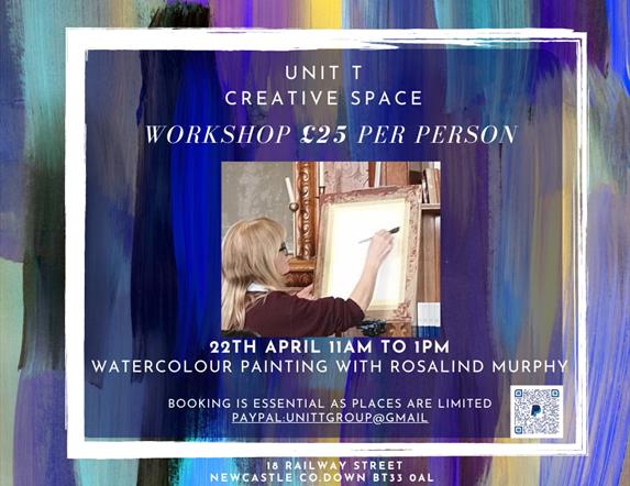 photo of flyer to promote the watercolour workshop