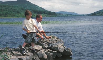 Father and Son fishing at Camlough Lake