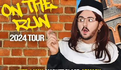 Poster promoting the 'Belfast Girls on the Run!' at Down Arts Centre, Downpatrick.