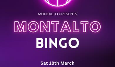 Bingo at Montalto on Saturday 18 March at 7pm. Cost is £15 and is for over 18 age limit.