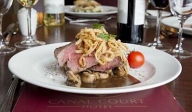 Food on plate at Canal Court