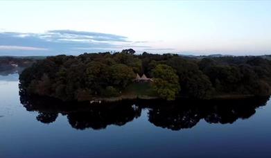 Finnebrogue woods drone shot
