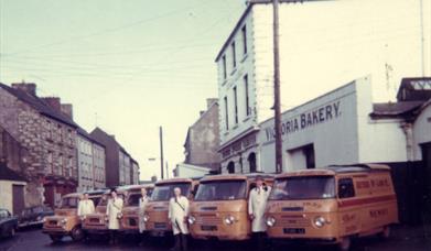 Orange delivery vans of McCann's Bakery in the 1960s
