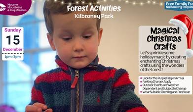 Child enjoying Forest Activities Crafts at Kilbroney Park