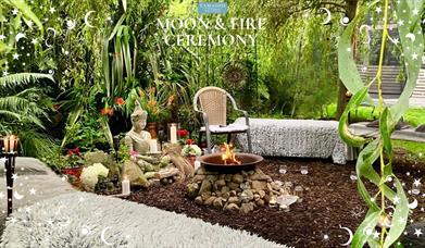 Garden with seat and fire pit