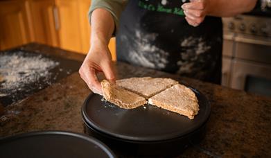 Traditional bread on the griddle 