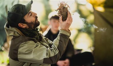 Bushman Rob making Fire