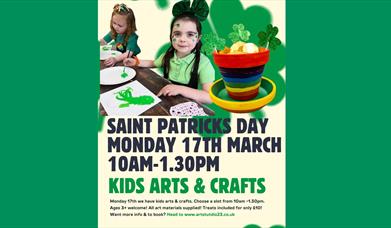 Kids Saint Patrick's day arts and crafts at art studio 23 Newry